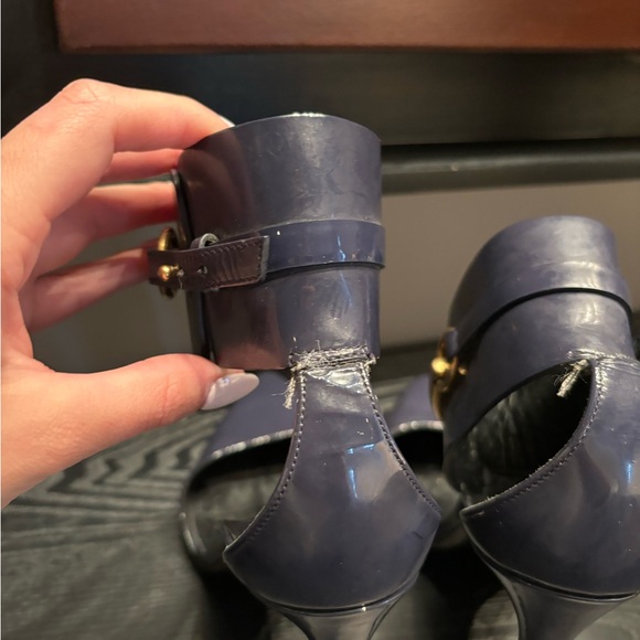 Gucci Leather Ankle Cuff "Ursula" Sandal navy - Picture 6 of 8